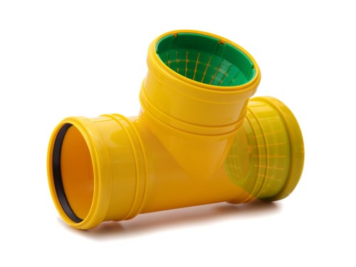 Trójnik drenarski uniwersalny przyłącz prosty 90° Ø 72-100 Karmat