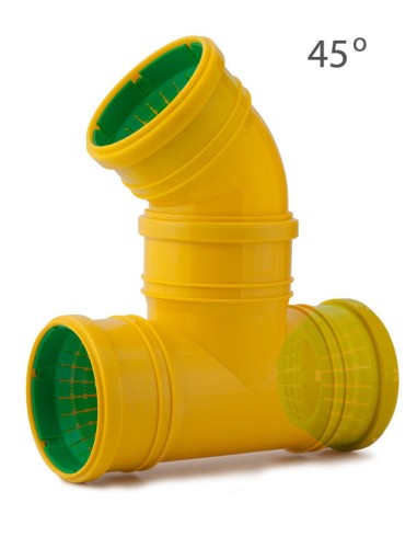 Trójnik drenarski uniwersalny kątowy 45° Ø 72-100 Karmat