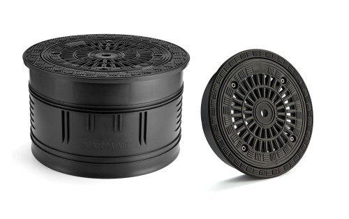 Pokrywa z kielichem i kratą PP do rury karbowanej ø 355 pełna 3T Karmat