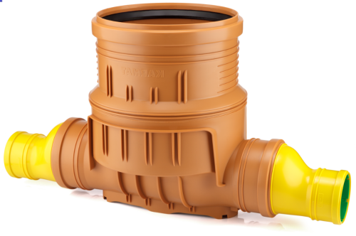 Kineta przelotowa z przyłączem drenarskim Ø 315/72-100  do rury karbowanej Karmat