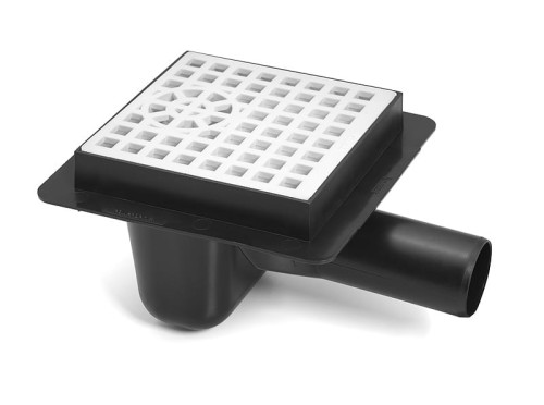 Kratka ściekowa Ø50 - czarna, ruszt biały Karmat