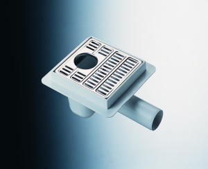 Kratka ściekowa Ø50 - biała, ruszt chrom z otworem Ø50 Karmat