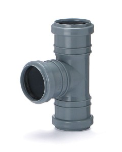 Trójnik 3-trójkielichowy szary PP ø 50/50/90° Karmat