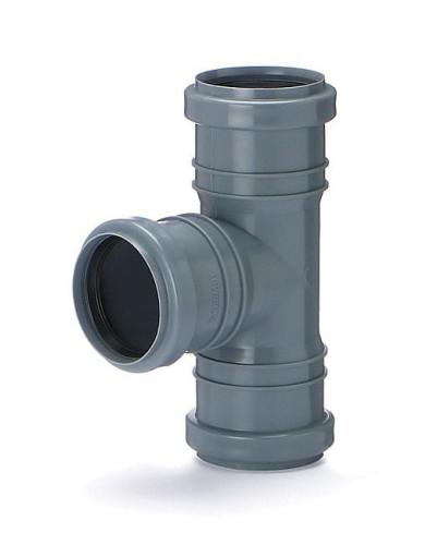 Trójnik 3-trójkielichowy szary PP ø 50/50/90° Karmat