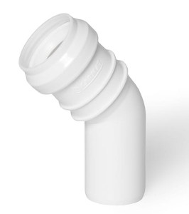 Kolano białe PP ø 32 / 45° Karmat