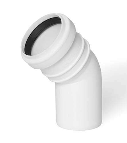 Kolano białe PP ø 50 / 45° Karmat