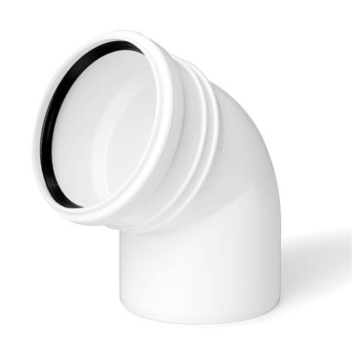 Kolano białe PP ø 110 / 45° Karmat