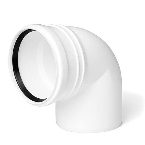 Kolano białe PP ø 110 / 90° Karmat