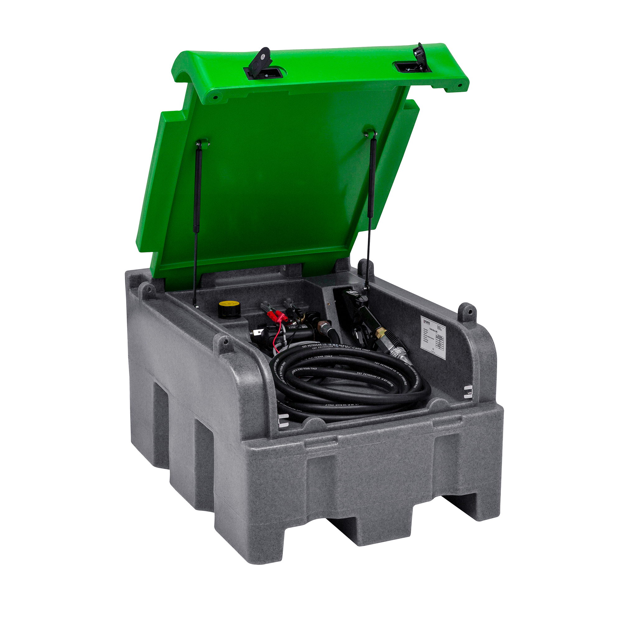 Zbiornik mobilny na paliwo 200 l Fortis Box Diesel otwarty.