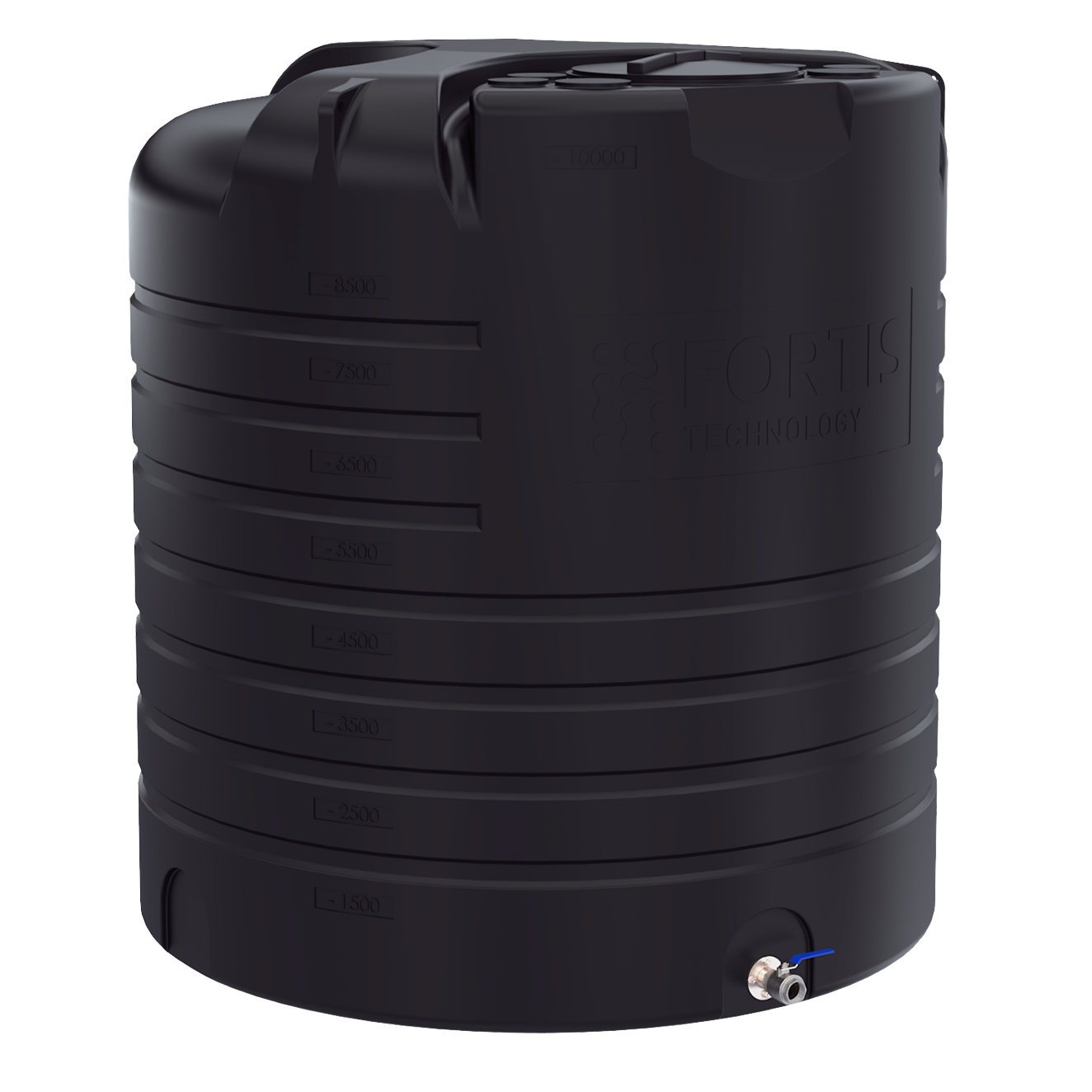 Zbiornik na deszczówkę 10000 l naziemny Fortis Aqua widok z przodu.