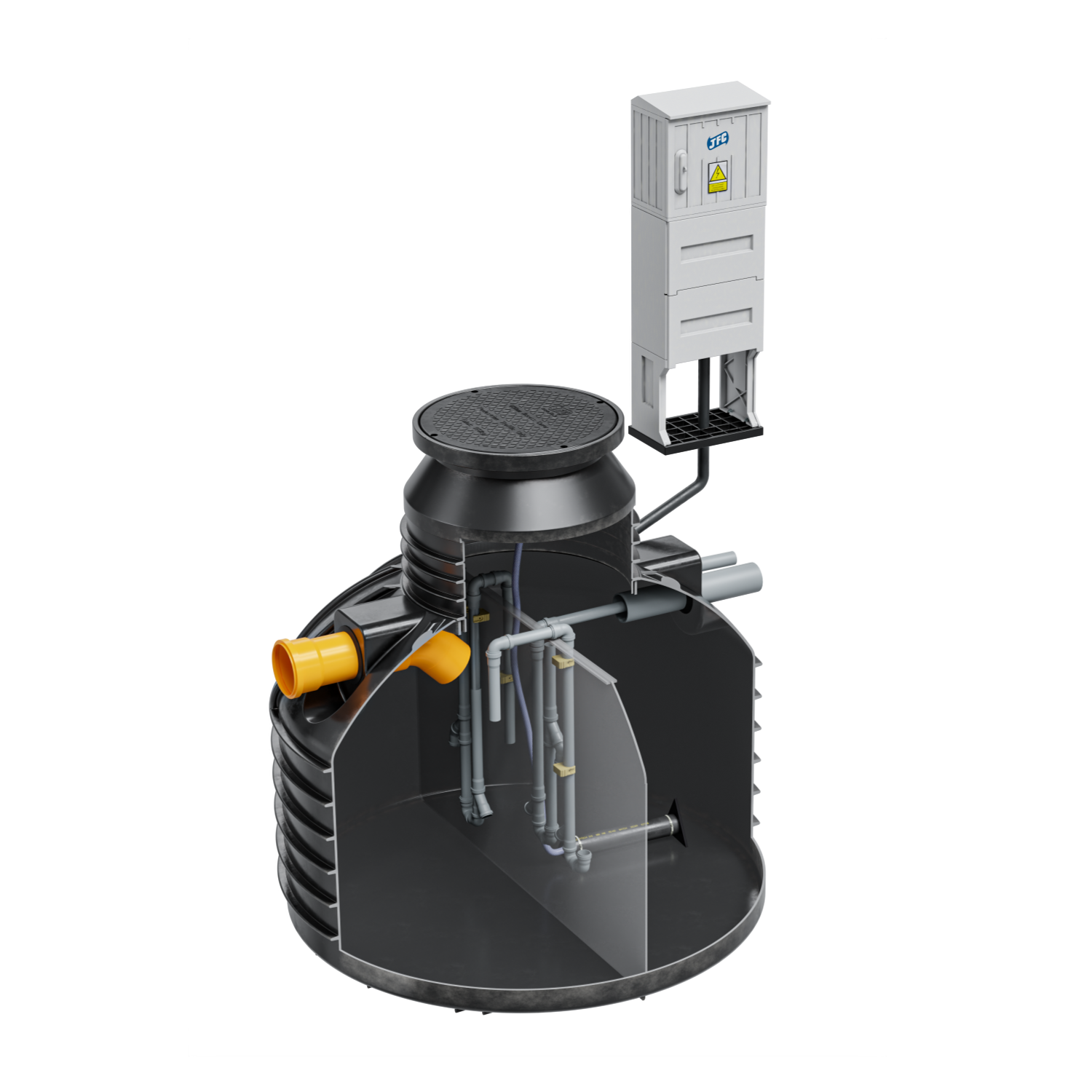 Biologiczna oczyszczalnia ścieków JFC AquaClean Plus 4 Standard – technologia SBR, wysoka skuteczność 96–98%, trwała konstrukcja PE.