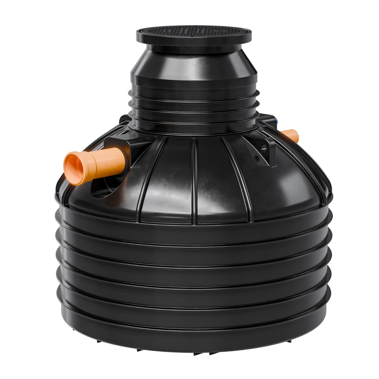 Oczyszczalnia AquaClean Plus 4 – widok boczny z ukośnym przyłączem dopływowym.