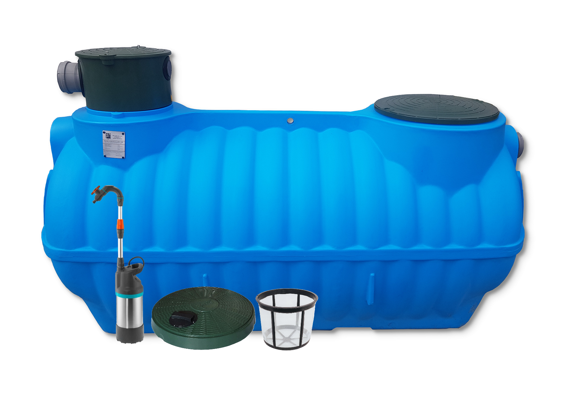 Zbiornik na deszczówkę 1000L z pompą Gardena, filtrem i pokrywą deszczową BOLT 1000 Marseplast – kompletne rozwiązanie do gromadzenia i wykorzystania wody deszczowej w ogrodzie.