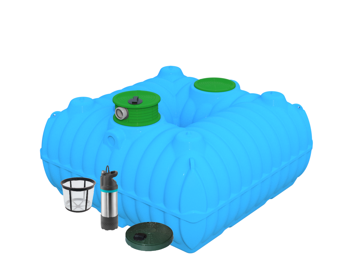 Zbiornik na deszczówkę 5000L BOLT z pompą, filtrem i pokrywą deszczową Marseplast.