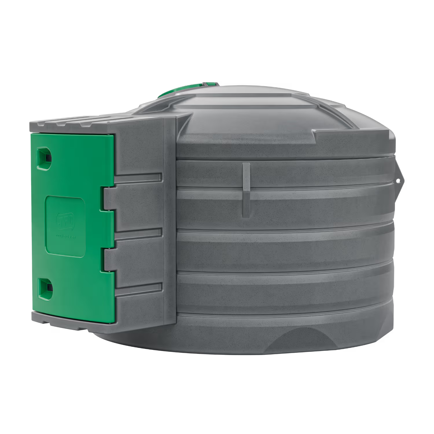 Zbiornik na paliwo 5000L JFC Diesel Duo – widok pod kątem z szafą dystrybucyjną.