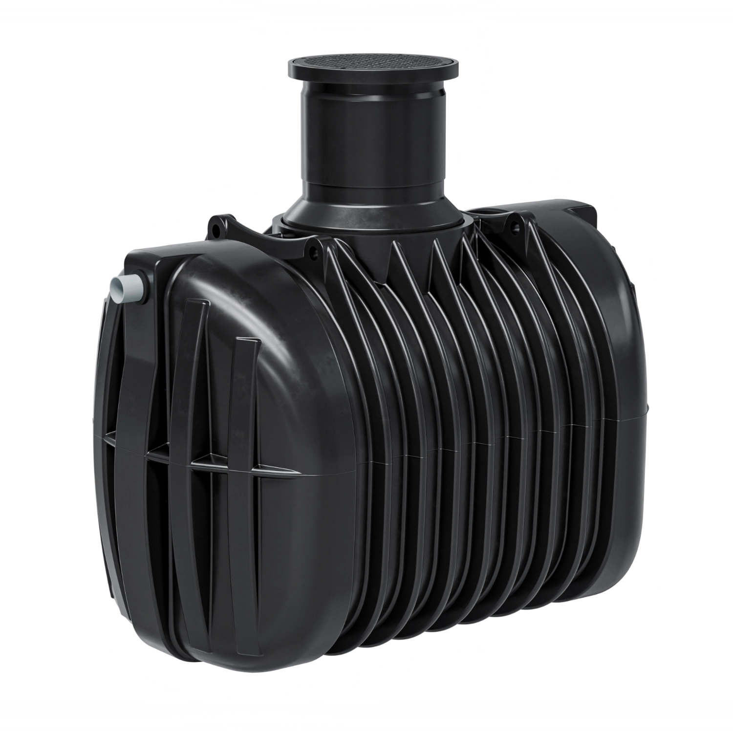 Podziemny zbiornik na deszczówkę JFC WRH-5000, 4800L, PE-HD, nadbudowa teleskopowa, filtr koszowy, wlot z deflektorem, syfon w odpływie.